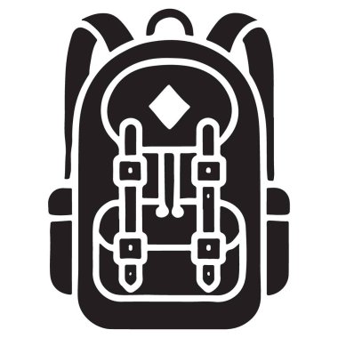 Siyah Sırt Çantası Silüeti Yürüyüş ve Seyahat Maceraları İçin Mükemmel