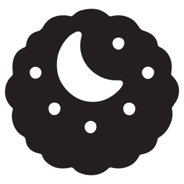 Gece Gökyüzü Kurabiyesi Vektör Silüeti Ay ve Yıldız Tasarımı