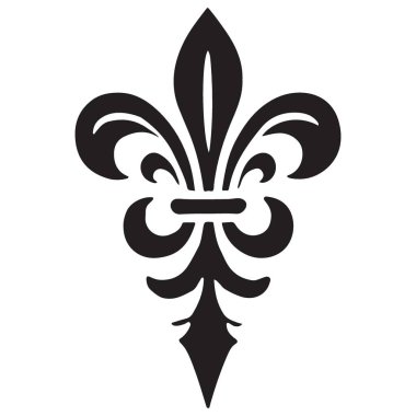 Fleur de Lis Siluet Sembol Vektörü Zarif Tasarım Grafiği
