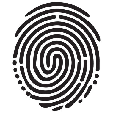 Yüksek Çözünürlüklü Parmak izi Tanıma İşareti İllüstrasyon Güvenlik Erişimi