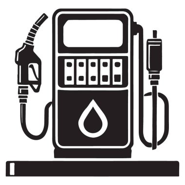 Yakıt Benzin İstasyonu Pompası Retro Tasarım Vektörü İllüstrasyonu