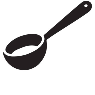 Çorba servisi için mutfak kepçesi Yiyecek Vektörü Silueti