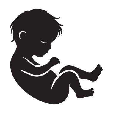 Rahimdeki doğmamış çocuğun vektör görüntüsü çizimi