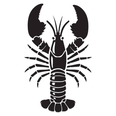 Gerçekçi Istakoz Silüeti İllüstrasyon Deniz Ürünleri Vektörü Grafik Tasarım Sanatı