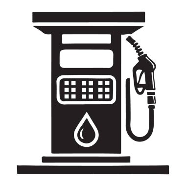 Benzin istasyonu tasarımı ve projeleri için siyah benzin pompası illüstrasyonu
