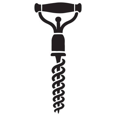 Şarap Coşkuları için Klasik Tirbuşon Siluet Vektör ResmiComment