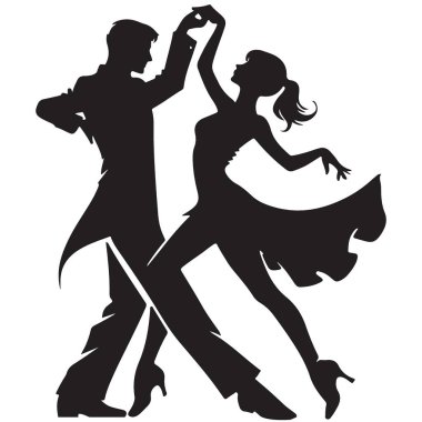 Tutkulu Tango Dansçıları Tasarım ve Görüntü için Siluet Vektörü