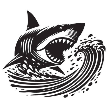 Dalga Vektörü Saldırgan Yırtıcı Tasarım 'dan Dinamik Köpekbalığı Sıçrayışı