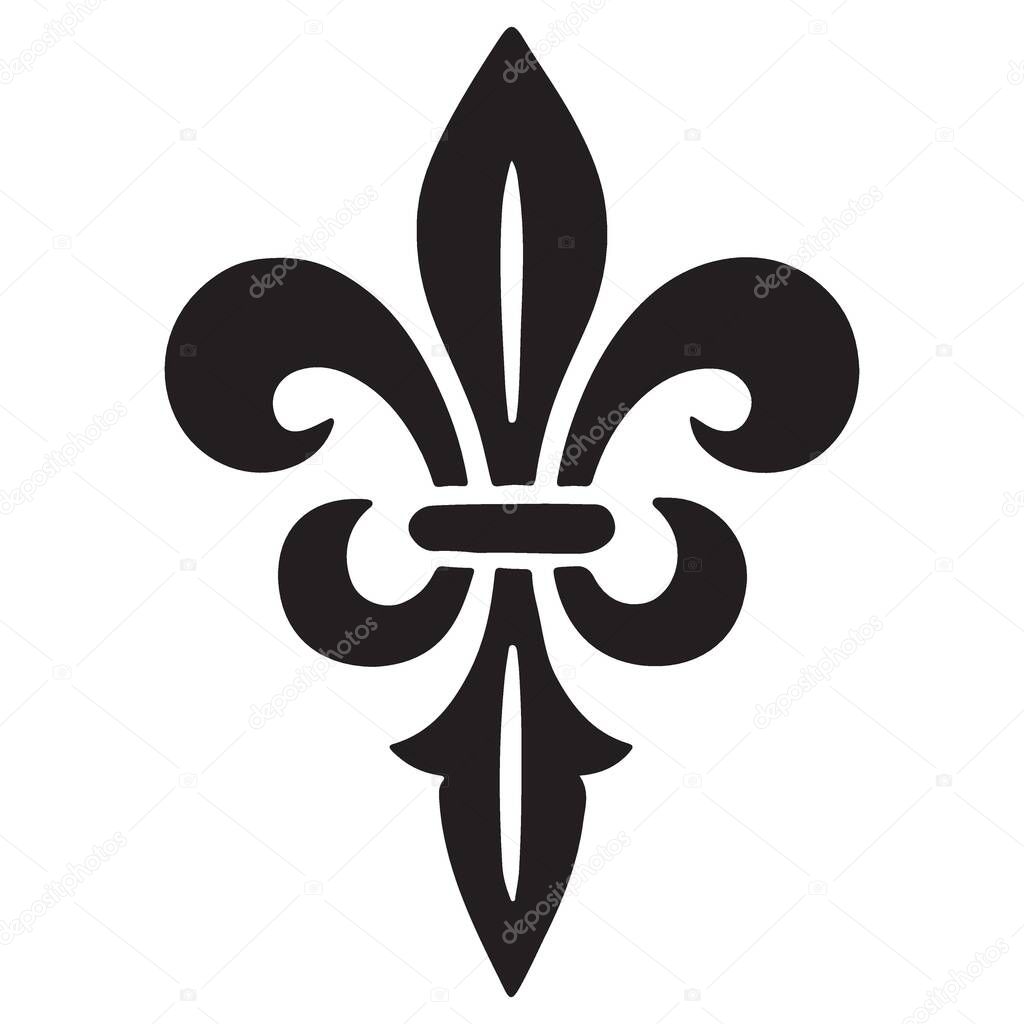 Elegant Fleur de Lis Vector Art Representing French Legacy Silhouette