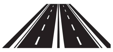 Düz Yol Çizimi Otoyol Perspektif Ulaşım ve Seyahat
