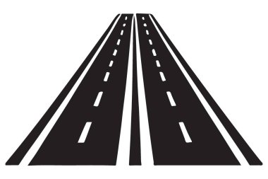 Ulaştırma ve Seyahat Temaları için Düz Otoyol Vektörü İllüstrasyonu