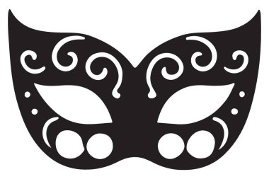 Zarif Maskeli Balo Silueti Kutlama Tasarımı