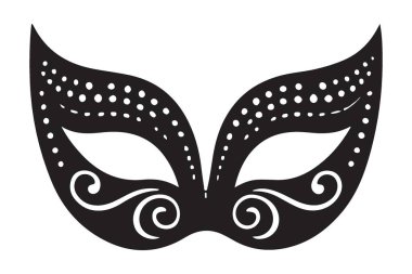 Süslü Maske Silüeti Zarif Şenlik Dekorasyonu Tasarım Resmi