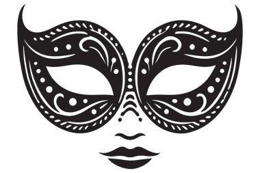 Ayrıntılı Maskeli Maske Silueti Zarif bir Yüz Tasarımı ResmiComment