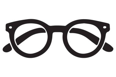 Moda Projeleri ve Siluet Tasarımı için Yuvarlak Gözlük Vektör Resmi