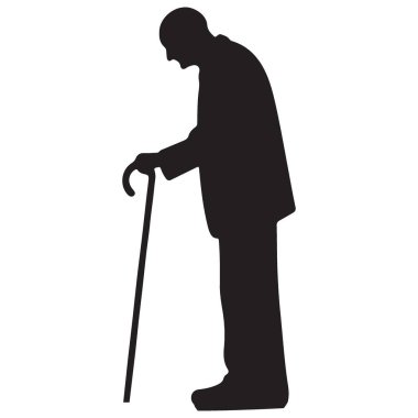 Yaşlıların Silueti Bir Tebeşir Fotoğrafı Kullanıyor