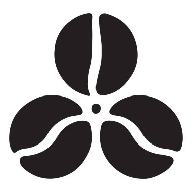 Üç Kahve Fasulyesi Çiçek Tasarım Vektörü İllüstrasyon Sembolü