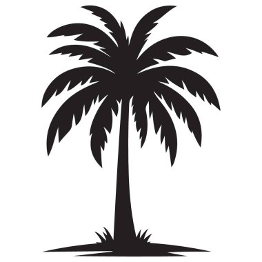 Tatil teması için klasik palmiye ağacı siluet vektör çizimi tasarımı