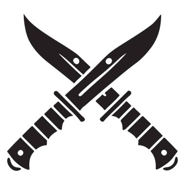 Çapraz Dövüş Bıçakları Vektörü Sert Tasarımlar için Grafiksel Çizim