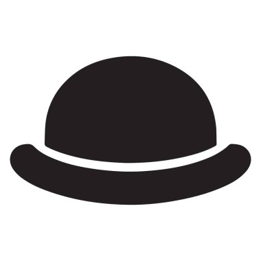 Black Bowler Şapka Vektörü Klasik Biçim Simgesi