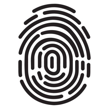 Parmak izi Kimlik Güvenlik Sistemi Tarama Vektör Sembol Resimlemesi