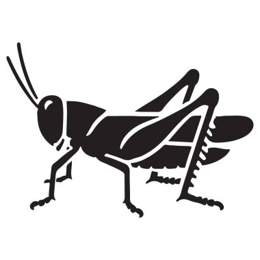 Eğitim veya Doğa Temaları için Basit Çekirge Silüeti ResmiComment