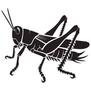 Yaratıcı Tasarımlar için Karmaşık Çekirge Silueti Vektör İllüzyonu