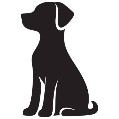 Basit Köpek Silüeti Hayvan ve Hayvanlar İçin Minimalist Tasarım