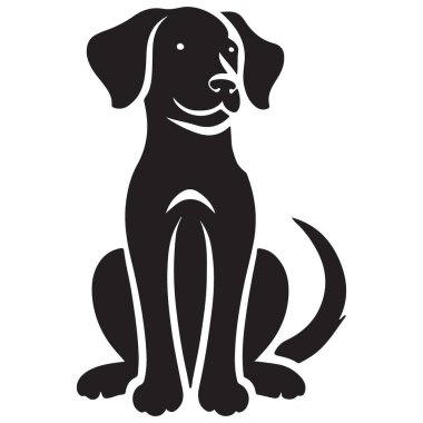 Mutlu Köpek Silueti Hayvan ve Evcil Hayvan Projeleri İçin Basit Bir Tasarım