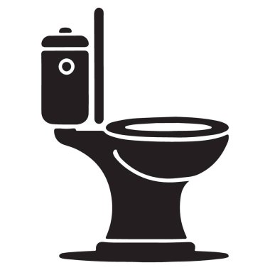 Klasik Tuvalet Tasarımı Siyah Vektör Grafiksel Tesisat