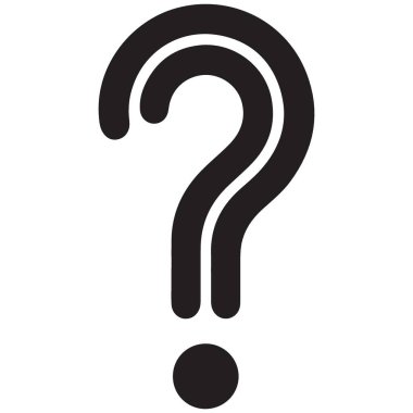 Siyah Soru İşaretli Stil Vektör Tasarımı İzole Edilmiş Grafiksel