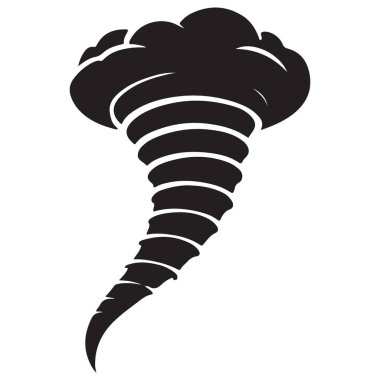 Tornado siluet vektör çizimi tehlikeli dönen fırtına tasarımı