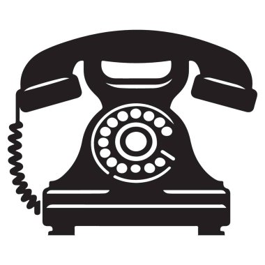 Eski Moda Telefon Çizimi Retro İletişim Silüeti Tasarımı