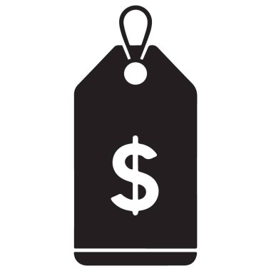 Dolar İşareti Fiyat Etiketi Simgesi Vektör İllüstrasyon Şablonu