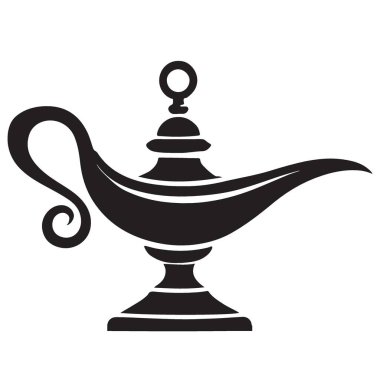 Siluet retro cini lamba tasarımı vektör illüstrasyon grafik elementi