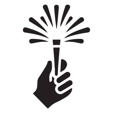 Sparkler Hand Yeni Yıl Arifesi için Kutlama Vektörü İllüstrasyonuna Tutuldu