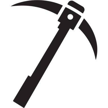 Madencilik ve Keşif İçin Güvenilir Kazma Silueti Vektör İllüstrasyonu