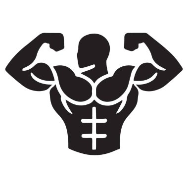 Kas fiziği silueti vücut geliştirici vektör sanat çizimi tasarımı