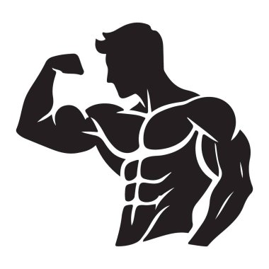 Vücut geliştirme spor salonunun silüet çizimi