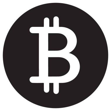 Şifreli Para Yatırımı için Bitcoin Para Birimi Siluet Simgesi Simgesi