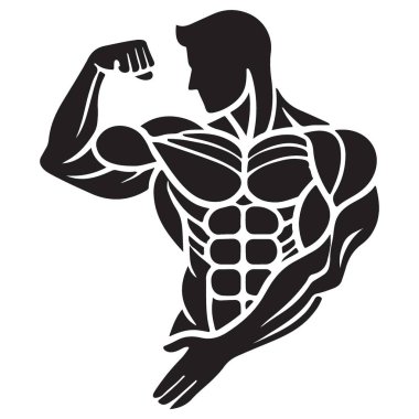 Siluet Kas Yapıcı Esneme Kolu Resmetme Vektör Tasarımı