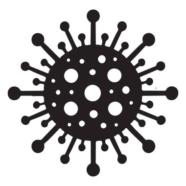 Ölümcül Patojen Vektör Çizimi Siyah ve Beyaz Virüs Yapısı