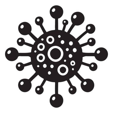 Tıbbi Tasarım için Detaylı Virüs İllüstrasyon Vektör Sanatı