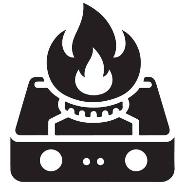 Üst Yakıcı Siluet Vektör İllüstrasyon Mutfak Mutfak Aletleri