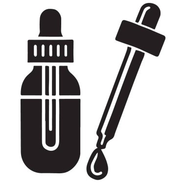 Özünü döken damlalı eczacı şişesi.