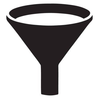 Sıvı filtreleme ve madde ayırma için huni vektörü