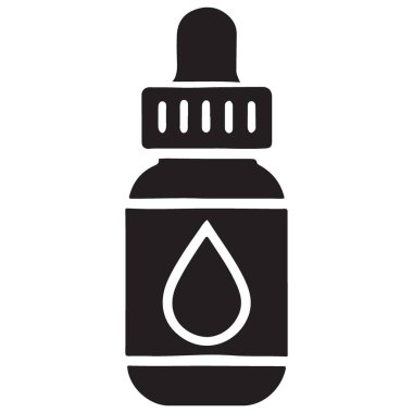 Temel yağ şişesi siluet vektör tasarımı aromaterapi sembolü