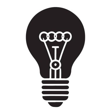 Ampul silueti vektör tasarımı illüstrasyon elektrik ilham sembolü