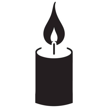 Anı ve Barış İçin Yanan Mum Siluet Vektör İllüstrasyonu