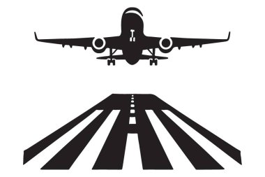 Siluet Uçak Tasarımcılar için Asfalt Çizim Resmine Ulaştı